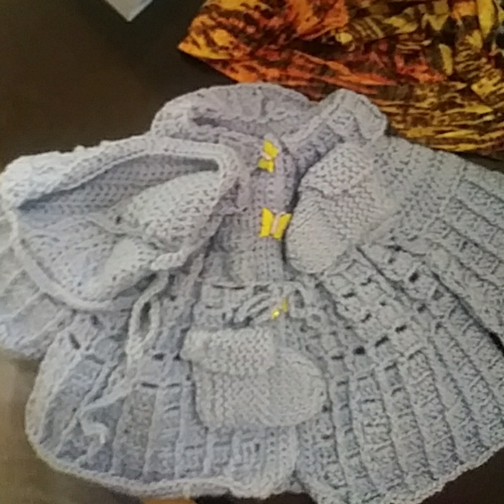 Hand crochet by my mom baby outfit